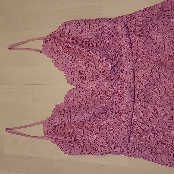 NWT J.Crew Guipure Pink Spaghetti Strap Lace Lined Scalloped Neckline/Hem Dress - Picture 8 of 17